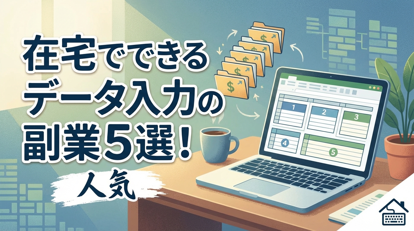 在宅でできるデータ 入力の副業5選！人気の理由を徹底解説って本当？