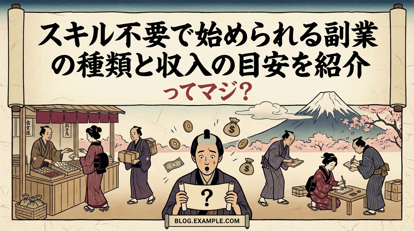 スキル不要で始められる副業の種類と収入の目安を紹介ってマジ？