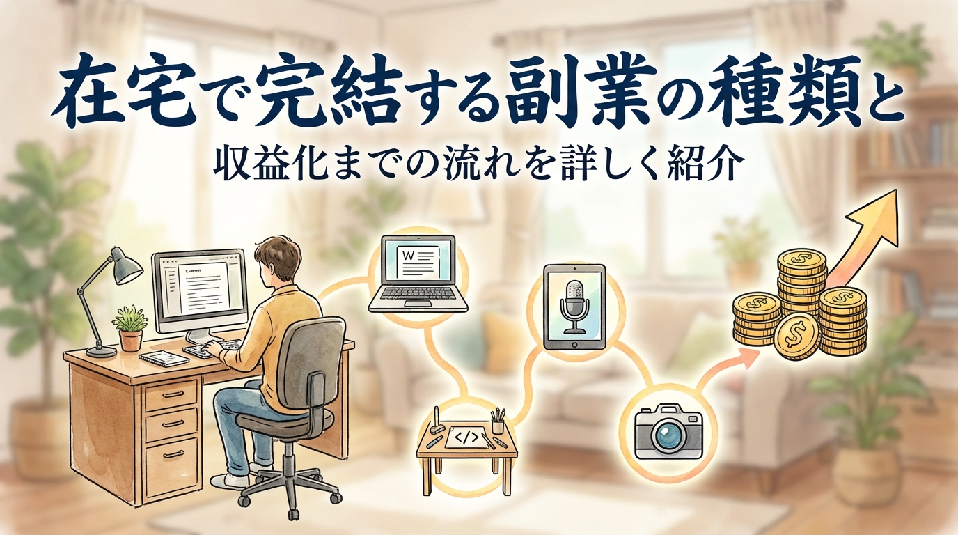 在宅で完結する副業の種類と収益化までの流れを詳しく紹介