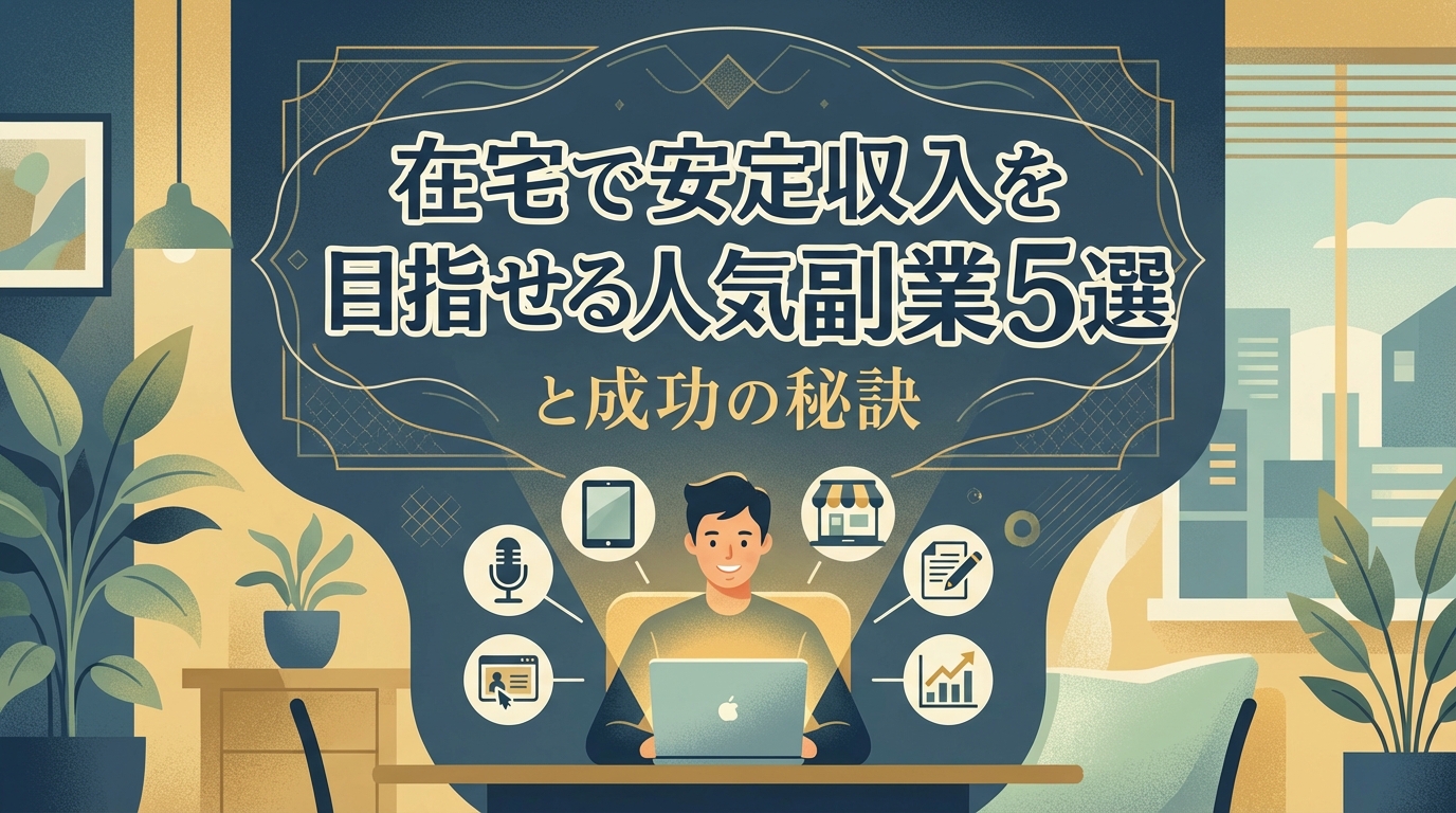 在宅で安定収入を目指せる人気副業5選と成功の秘訣