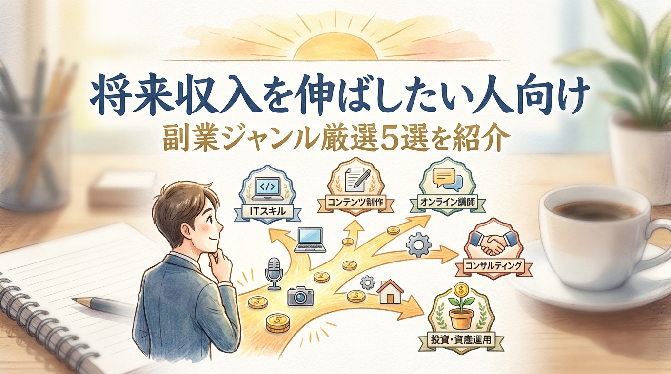 将来収入を伸ばしたい人向け副業ジャンル厳選5選を紹介